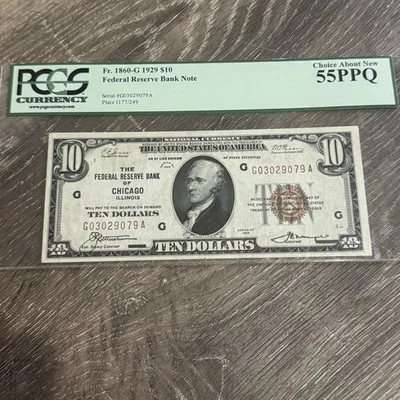 1929 Chicago $10 Federal Reserve Bank Note. Fr. 1860-G 55 PPQ - Image 1 of 4