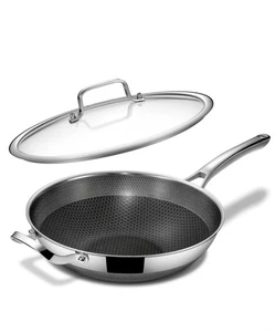 Wok pan,13 inch Hybrid Wok with Lid,PFOA Free Cookware,Non Stick Stainless St... - Picture 1 of 5