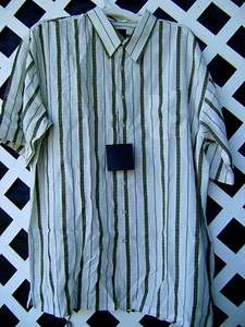 Neu mit Etikett Big & Tall SHIRT VON SQ WEAR 1x oder 2x $ 80 + Wert Khaki Streifen Bürokleidung - Bild 1 von 4