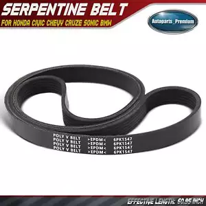 60.95 in Serpentine Belt for Honda Civic Chevy Cruze Sonic BMW X5 550i 650i 750i - Picture 1 of 11