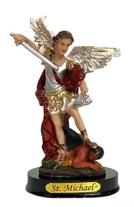 5" San Miguel Arcangel Archangel St. Michael Angel Statue Figurine Religiious - Picture 1 of 3
