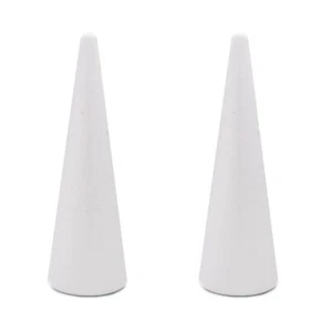 2 Pack Foam Cones 3.66x11.8Inch Polystyrene Tree Cone for Christmas Project W... - Picture 1 of 6
