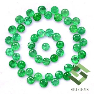 1.80 CTS Natural Emerald Round Cut 2.75 mm Lot 20 Pcs Calibrated Loose Gemstones - Picture 1 of 5
