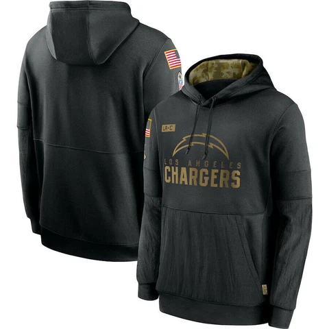 Los Angeles Charger Hoodie Salute to Service Sideline Therma Pullover Sweatshirt Cover