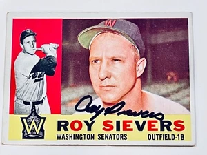 1958 Topps Roy Seivers Washington Senators Autographed Baseball Card Excellent - Picture 1 of 4