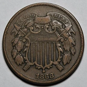 1868 2 cent piece in a higher circulated grade with good eye appeal - Picture 1 of 2