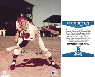 Warren Spahn signed Milwaukee Braves baseball 8x10 photo Beckett COA autographed - Image 1 of 4