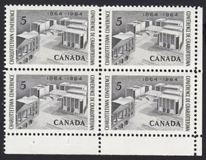 ARCHITECTURE, PEI CHARLOTTETOWN CONFERENCE = CANADA 1964 #431 MNH LR BLANK BLOCK - Picture 1 of 1