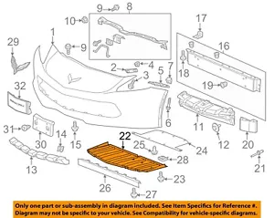 Chevrolet GM OEM 14-16 Corvette Front Bumper Grille-Front Deflector 23273619 - Picture 1 of 2