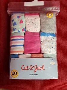 10 Pk. Cat & Jack Cotton Girlshort, Multi-Colors, Size 12 - Picture 1 of 2