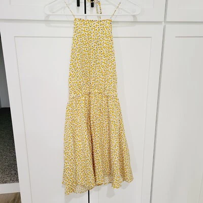 Vestido Zaful Mujer Grande Amarillo Floral Estilo Halter Blanco Flores Nuevo con Etiquetas Foto 1 de 4