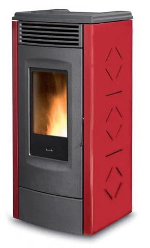 Stufa a pellet canalizzata RAVELLI RC 120 TOUCH 11,1 kW colore bordeaux - Immagine 1 di 1