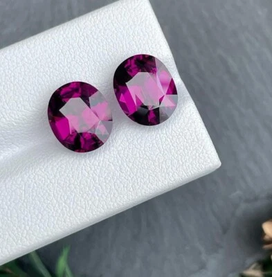 Purple Umbalite Garnet 11.24ct – 12x10mm Pair (RD0284) 100% Natural Gemstone - Image 1 of 4