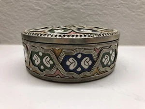 Vintage Handmade Fez Morocco Ceramic Pottery With Filigree - Picture 1 of 6