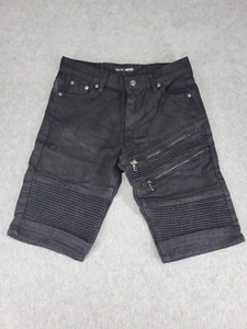 GS-115 Shorts Boys 12 Black Denim Dark Wash Zipper Detail Outdoor Flat Front - Picture 1 of 8