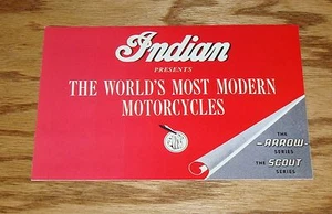 Folleto de ventas desplegable Indian Motorcycle 1950 Arrow Scout serie 50 - Imagen 1 de 2