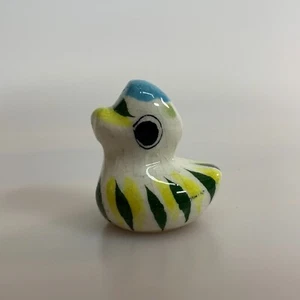 Vintage kleine handbemalte mexikanische Keramik Vogel/Ente Figur signiert Mex - Bild 1 von 8