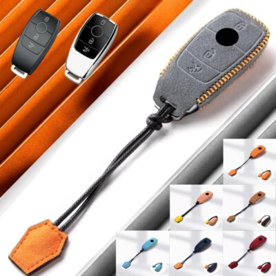 Suede Leather Car Key Case Cover For Mercedes Benz A S C E G M GLC CLA E300 CLS Foto 1 de 4