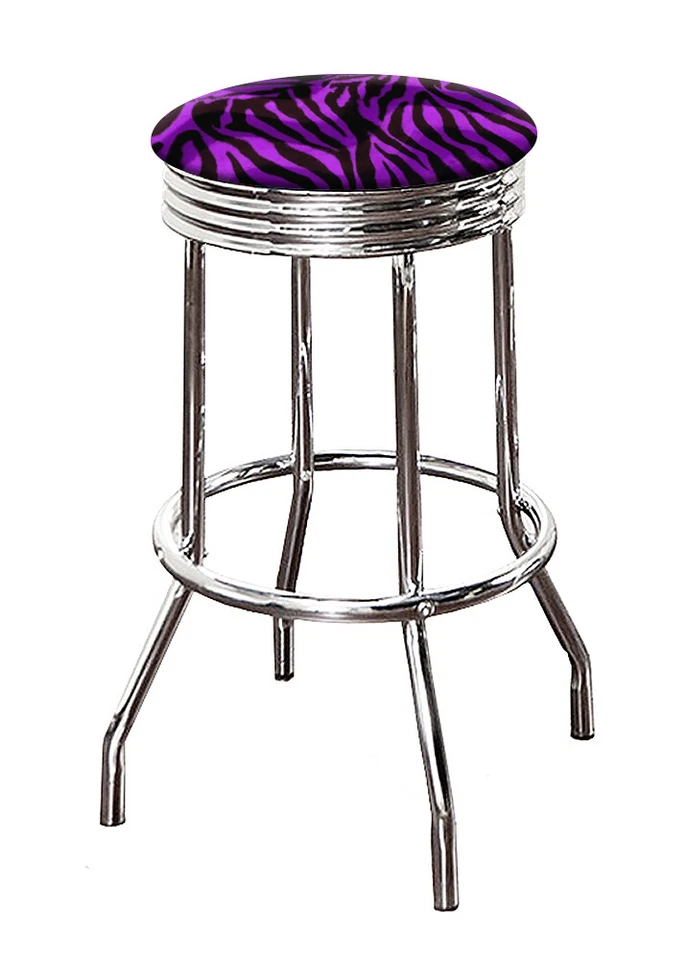 Bar Stool 31" Tall Backless Chrome Finish Swivel Seat Kitchen Novelty Game Room - Image 1 of 1