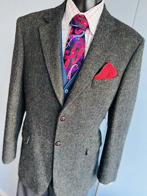 M&S Harris Tweed Green Check Sports Jacket UK 42-44 EU 54 XL Superb - Image 1 of 4