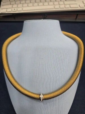 Philippe Charriol Diamante Oro 18K Colgante Cable Acero Alambre Collar BOBINA Foto 1 de 2