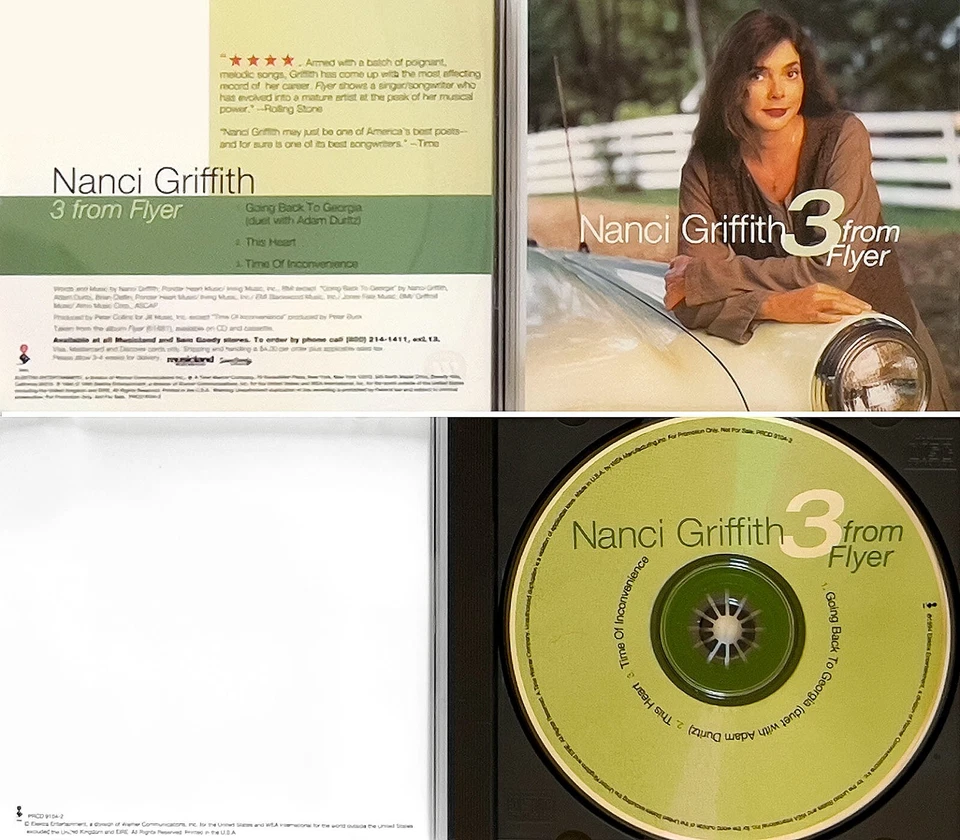 GRIFFITH NANCI *VG+* "3 FROM FLYER* 1994 US ELEKTRA 3-TRACK PROMO CD SINGLE - Image 1 of 1