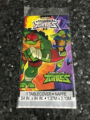 TEENAGE MUTANT NINJA TURTLES Plastic Table Cover 54" x 84" NEW SEALED - Image 1 of 2