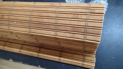 Cordless Bamboo roman shades light filtering window treatment 26 W x 64 H - Image 1 of 4