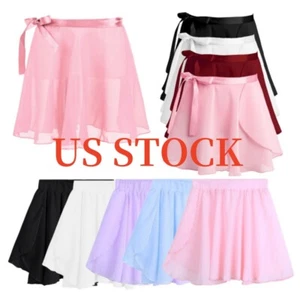 Kids Girls Basic Dance Skirt Classic Tutus Ruched  Mini Dancewear Costume - Picture 1 of 78