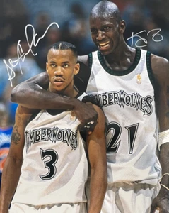 Kevin Garnett & Stephon Marbury handsigniert 8x10 signed Foto Reprint T'Wolves - Bild 1 von 1