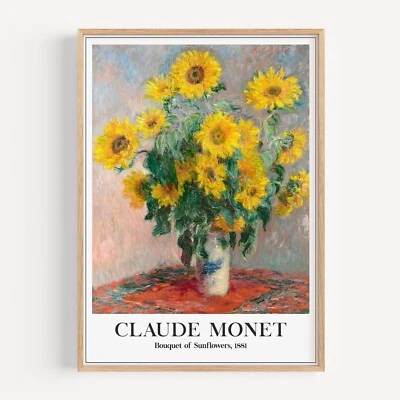 Cartaz de arte Claude Monet - Buquê de girassóis 1881 exposição impressão. - Imagem 1 de 4