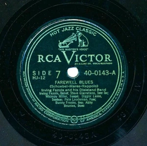 IRVING FAZOLA Dixieland Band RCA Victor 40-0143 - Farewell Blues / Fidgety Feet - Picture 1 of 1