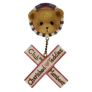 Cherished Teddies Club Membear Dangle Brooch 1997 P. Hillman Vintage - Picture 1 of 2