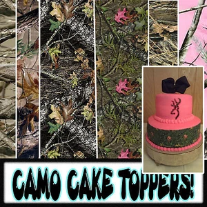 Edible Camouflage Cake toppers side strips picture image birthday tops camoflage - Picture 1 of 4
