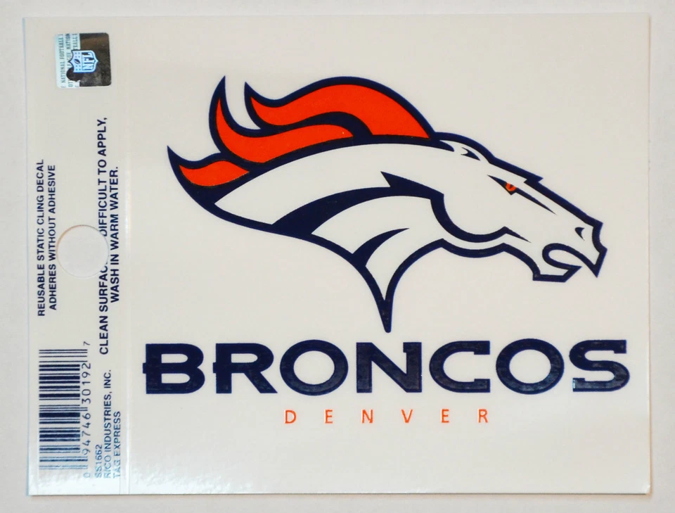 Adesivo decalque pequeno para janela estática Denver Broncos - 3 x 4 - Futebol NFL - Imagem 1 de 1