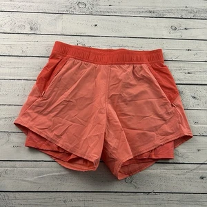 Fair Harbor gefütterte Nylon Sport Shorts Reißverschlusstaschen Damen XS pfirsich orange - Bild 1 von 5