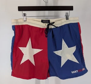 Gant Rugger USA Vintage American Flag Star Patch Swim Trunks Board Shorts 34"+ - Picture 1 of 5