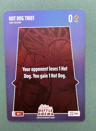 2026 Bo Jackson Battle Arena Draw Bonus Play Foil Hot Dog Thief SSP BPL-1