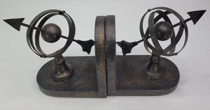 Vintage Metal Rotating Armillary Bookends - Picture 1 of 4