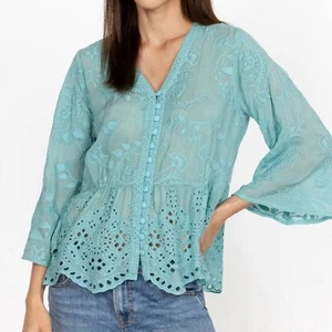 Johnny Was Ingrid Reveka Bluse In Marineblau Gr. XS - Bild 1 von 8