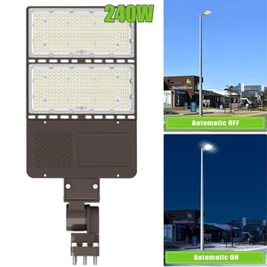 240W LED Parking Lot Area Light Dusk to Dawn Photocell Arm Mount Stadium Lights - Picture 1 of 13
