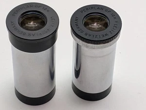 Leitz Wetzlar PERIPLAN GF 10X Eyepiece Pair 23.2mm Germany (Mismatched Tops) - Picture 1 of 6