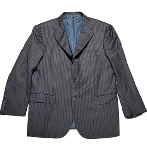 Kiton Napoli Blazer Suit Jacket 100% Wool 3 Button  Mens Size 42L Blue Italy - Picture 1 of 13