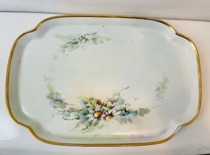 Vintage Noritake Nippon Porzellan Blumen Gänseblümchen Waschtisch Kommode Tablett Borte Gold - Bild 1 von 12