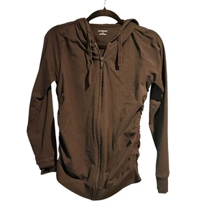Sudadera con Capucha Ligera Negra Maternidad Maternidad Cremallera Completa Talla Pequeña Salón Cómoda  - Imagen 1 de 10