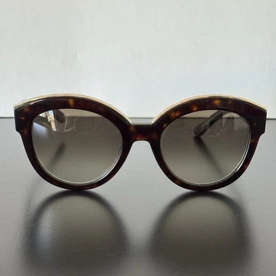 ETRO ET604S 215 Dark Havana Woman Sunglasses 55-21-140 Gold Accent Made In Italy - Image 1 of 4