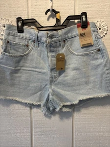 Levi's 501 Original High Rise Jeans Short Neu Mit Etikett Knopfleiste Größe 30 - Bild 1 von 5