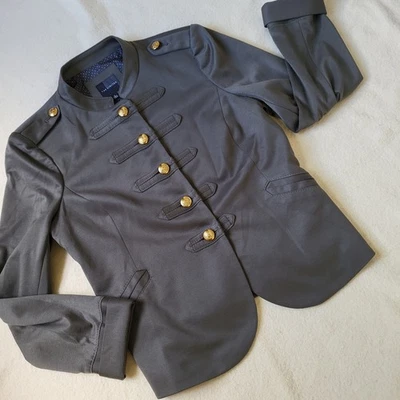 Olive Green Military Style Jacket W/ Gold Womens Size Large The Limited  - Image 1 of 4