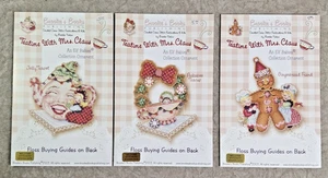 3 CHARTS ONLY Brooke's Books Teatime with Mrs. Clause Ornament Cross Stitch, PG - Picture 1 of 4