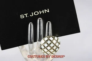St John Knits Silber Designer Ring mit Flash Opal Swarovski Kristalle 7,0 Neu mit Etikett - Bild 1 von 1